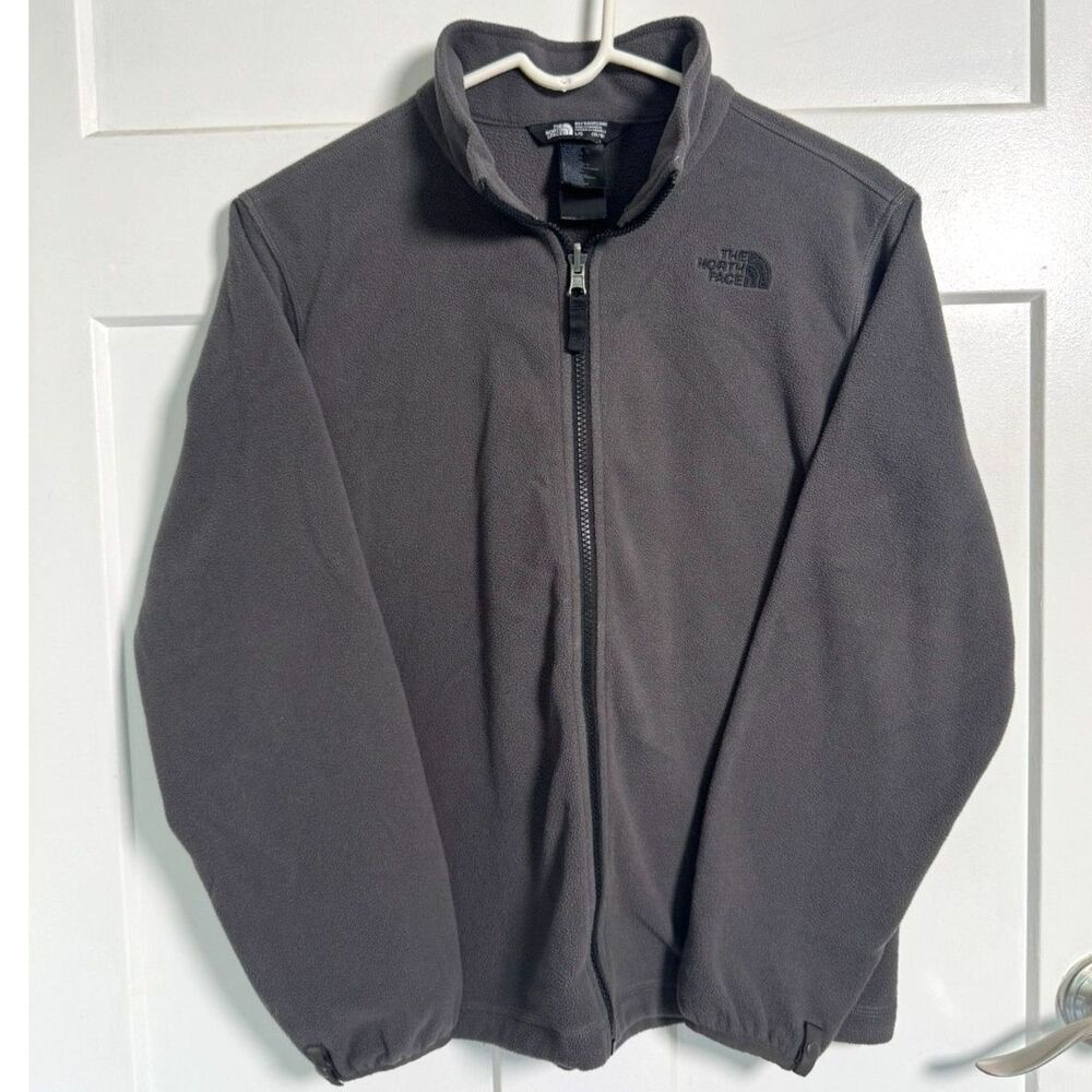 The North Face Boys L Gray Full Zip Fleece Jacket Youth Outdoor Winter Fall Coat
